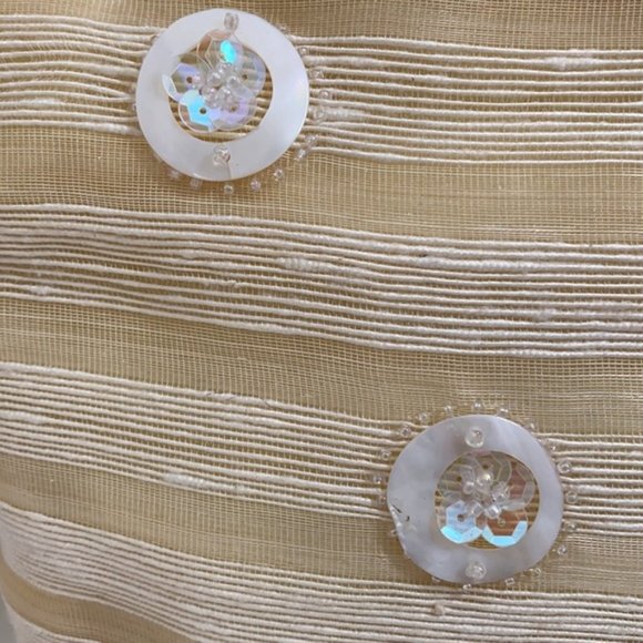 NWOT Philippine Striped Tote w/Abaca, Wood, and Shells - Picture 6 of 16